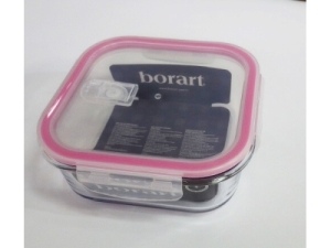 Container pătrat cu capac BORART 15cm 800ml