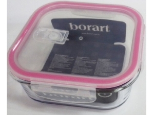 Container pătrat cu capac BORART 17cm 1200ml