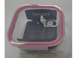 Container pătrat cu capac BORART 15cm 800ml