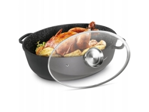 Vas cu capac p/u gâscă  LAMART 40х26 см, 8л, OVAL LT-1309