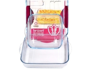 Set de tavi de copt patrate riflate BORART 2buc