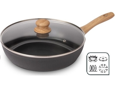 Сковорода с крышкой LAMART 28 сm. NATUR LT-1259