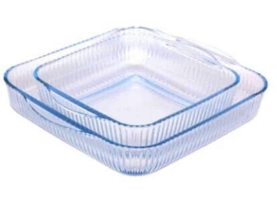 Set de tavi de copt patrate riflate BORART 2buc