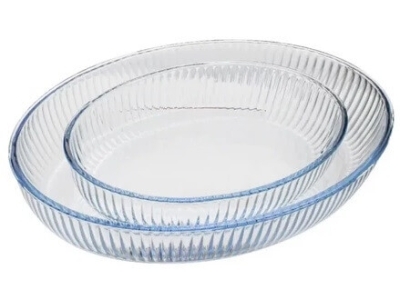 Set de tavi de copt ovale riflate BORART 2buc