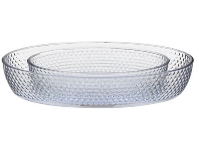 Set de tavi de copt ovale cu relief fagure BORART 2buc