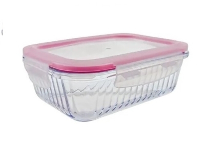 Container dreptunghiular riflat cu capac BORART 640ml